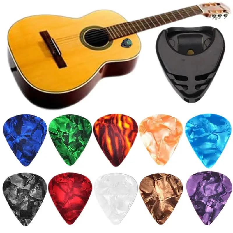 Plettri per chitarra Plettri per dita portatili sfusi Plettri per chitarra multicolori Plettri per chitarra colorati autoadesivi Plettro per chitarra elettrica per