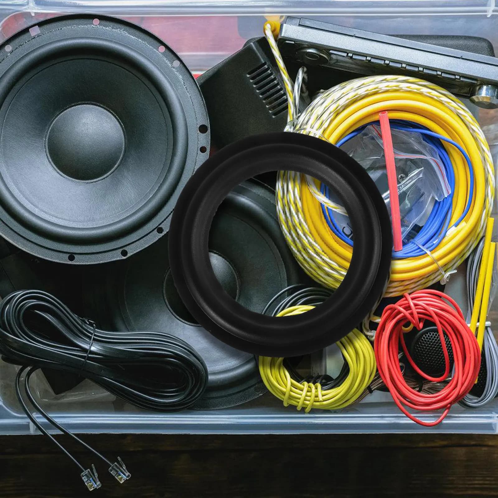5Pcs Speaker Surround Rings Rubber Edge Replacement Parts 4.5 Inch High Fidelity Sound Upgrade Speaker Repair Kit DIY