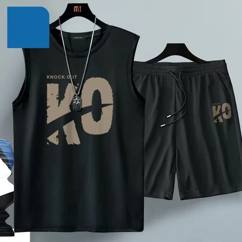 Abbigliamento da uomo Abbigliamento sportivo traspirante e alla moda Uniforme da basket T-shirt casual a maniche corte + pantaloncini Set da due pezzi