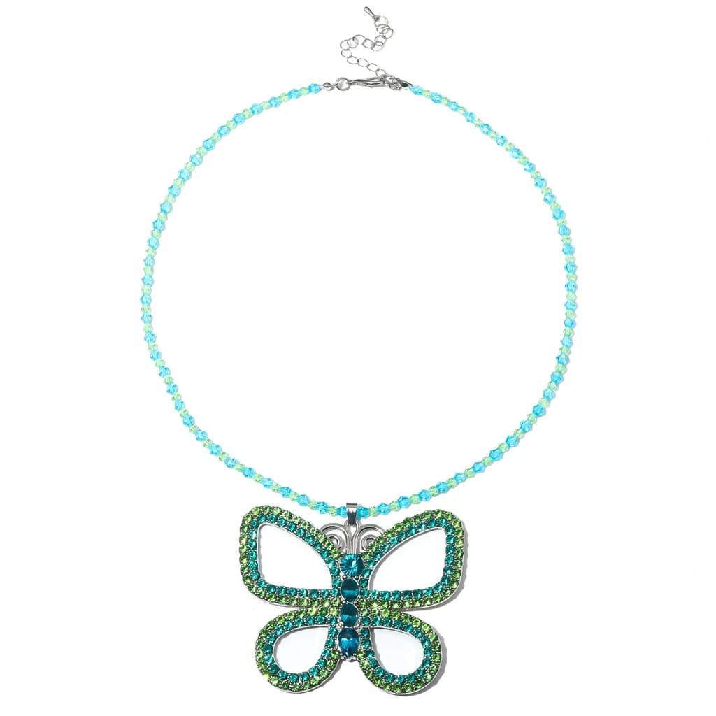 Collana con Ciondolo a Farfalla Esagerato Suddenly 30 Jenna, Accessori per Cosplay, Girocollo da Donna, Gioielli per Halloween, Regali