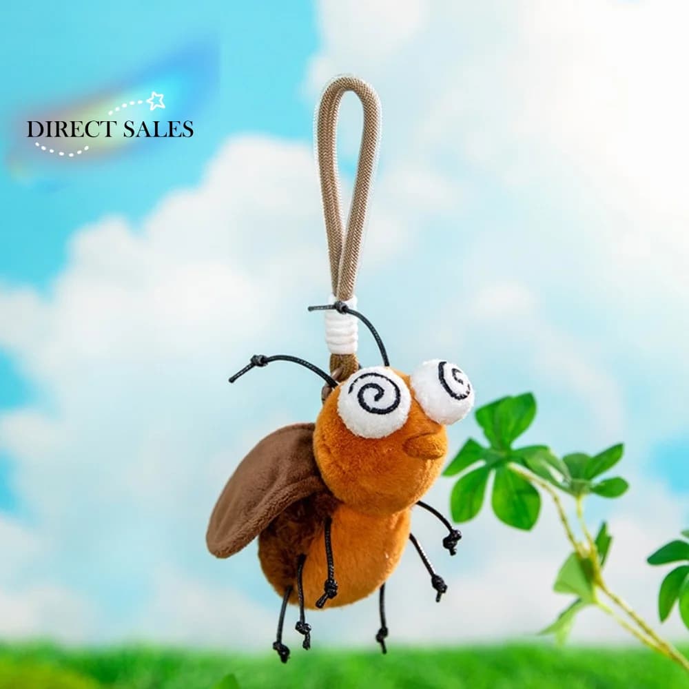 Portachiavi in peluche a forma di insetti alla moda: coccinella, poliestere, falce, mosca, formica, scarabeo magnetico, per studenti