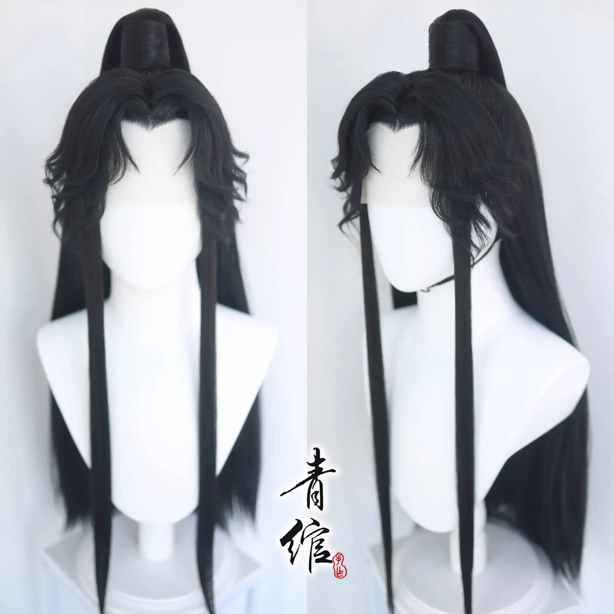 Chu Wanning Xie Lian Ancient Style Hanfu Young Male Cos Wig Half-tied Cover Horsetail Cosplay Halloween