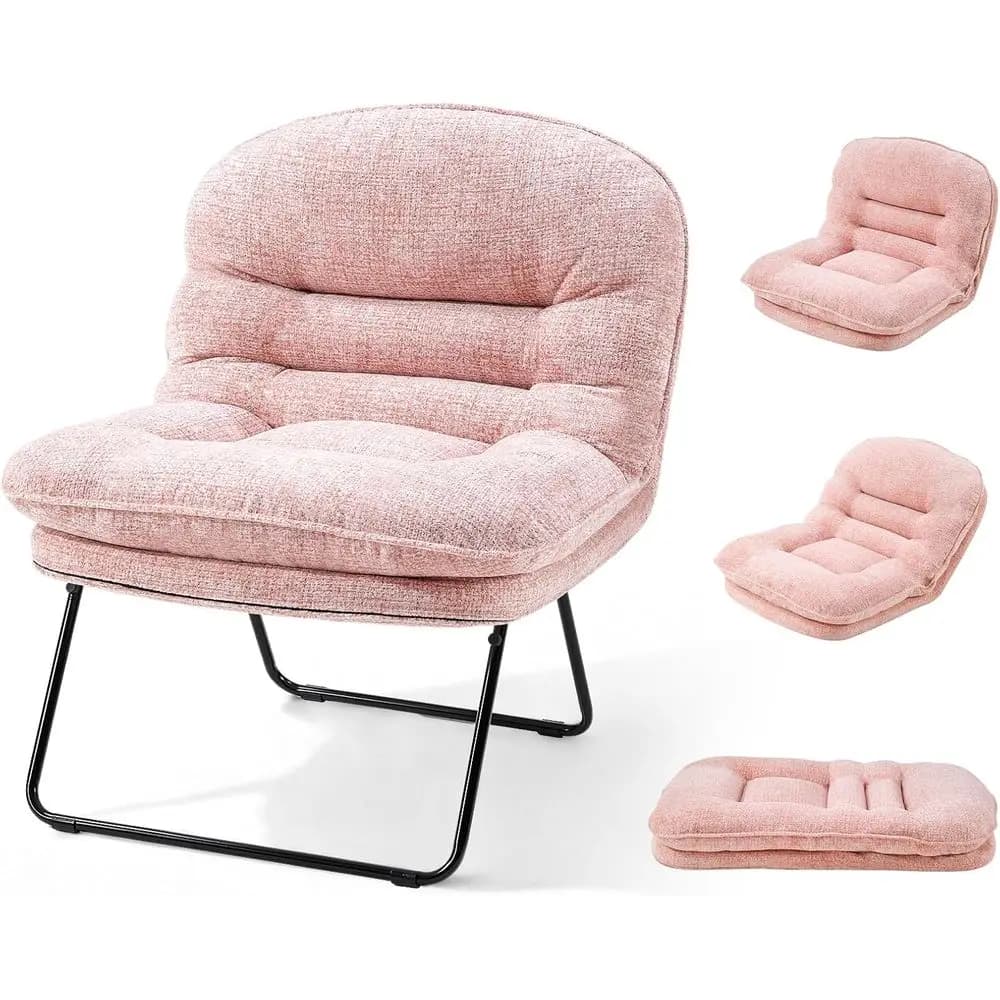 Sedie imbottite per camere da letto, dormitori e sale giochi, con supporto per la schiena per piccoli spazi, in rosa acceso