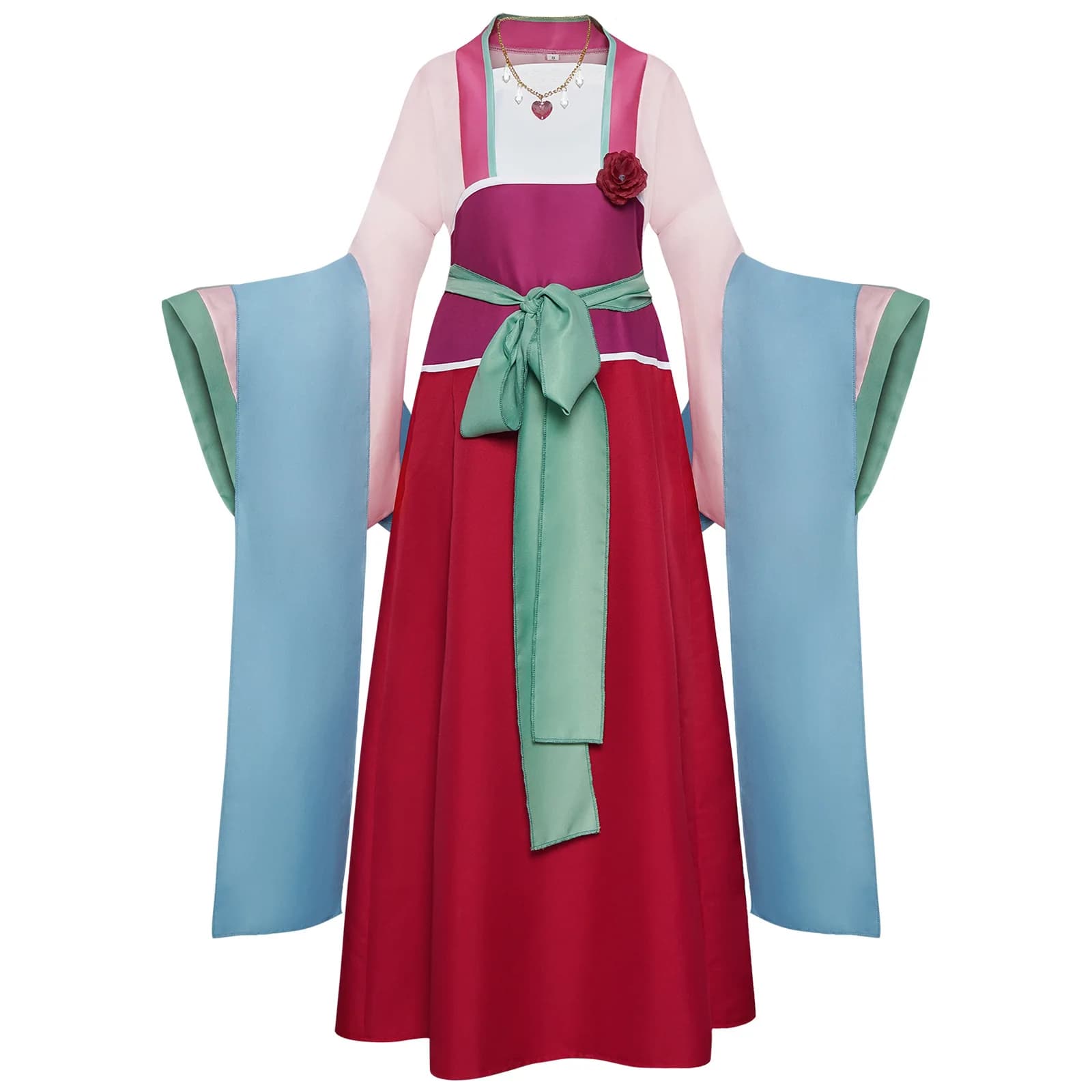 Maomao Cosplay Costume Anime Apothecary Diaries Mao Mao Kimono Pink Set Full Set Women's Dress with Halloween Comic Con Necklace