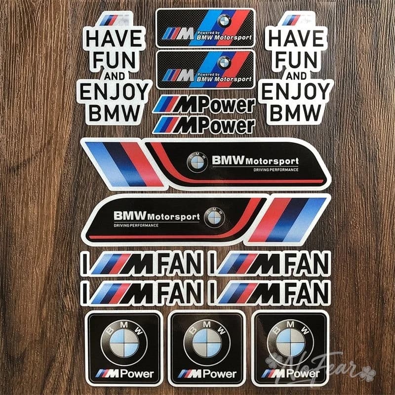 Adesivo Decorativo Riflettente per Casco Moto e Carrozzeria, Compatibile con BMW E36 E46 E53 E90 E60 E61 E93 E87 X1 X3 X5 F30 F20 G30