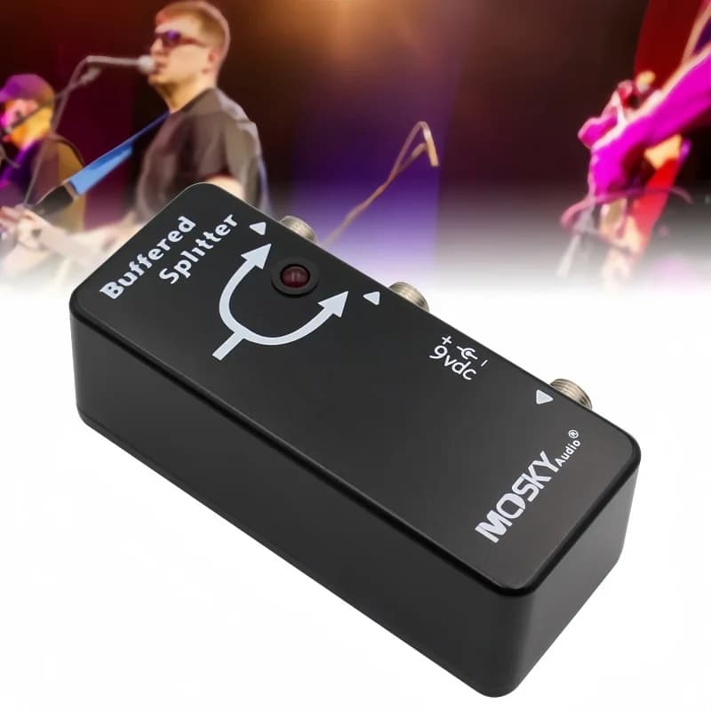 Moskyaudio MINI Buffered Splitter Effect Pedal, Pedale per Chitarra con Doppia Uscita Buffer Clean e True Bypass per Configurazioni Senza Perdita di Tono