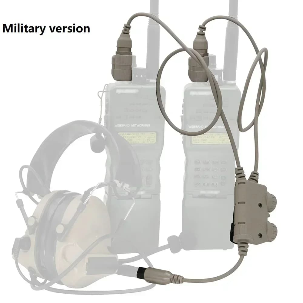 Connettore a spina tattica U94 PTT a 6 Pin a doppia comunicazione per Walkie-talkie PRC 148/152/163 per riprese di cuffie tattiche