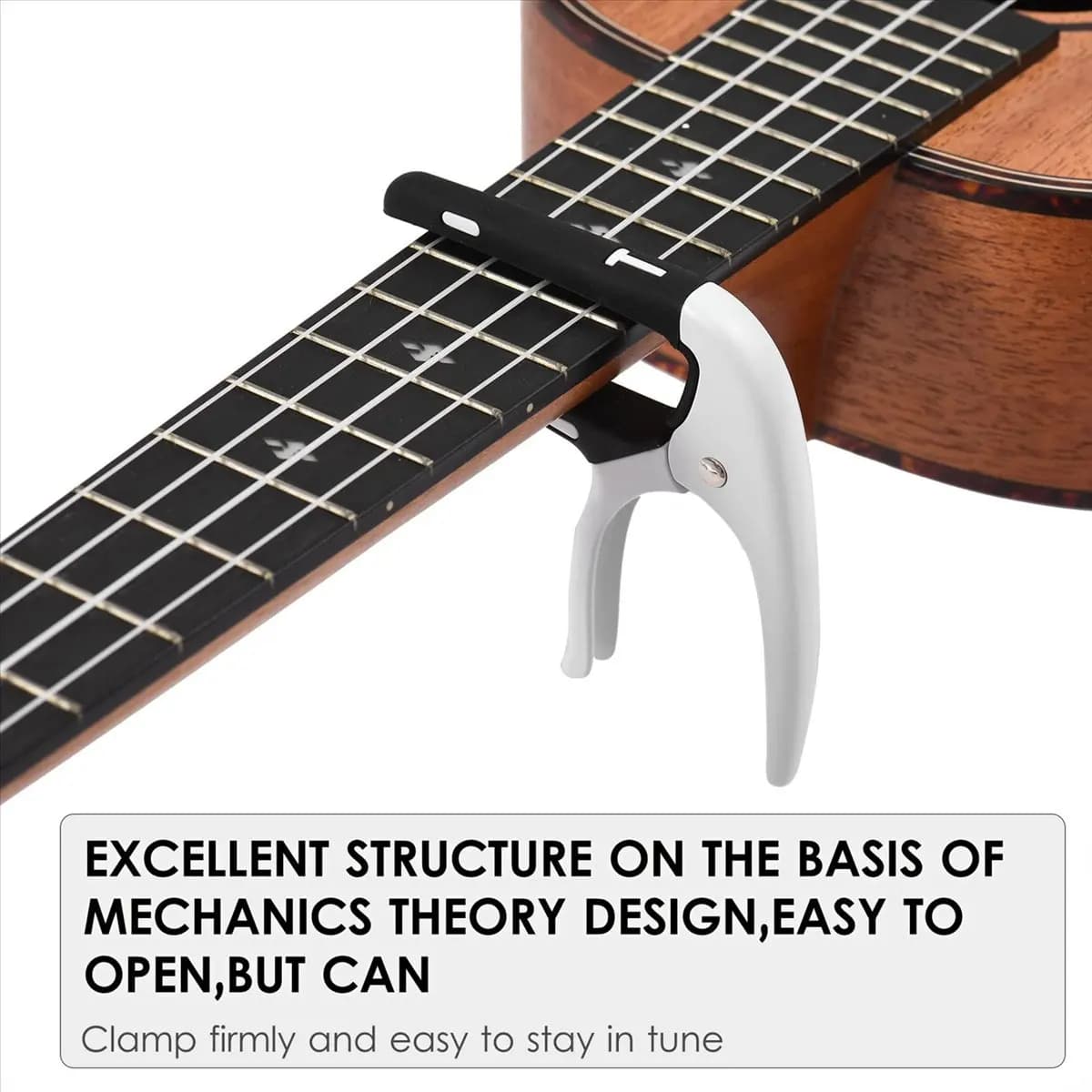 (ABYM) Capotasto portatile per chitarra, cambiattono professionale con plettro per chitarre acustiche ed elettriche, ukulele, mandolino A