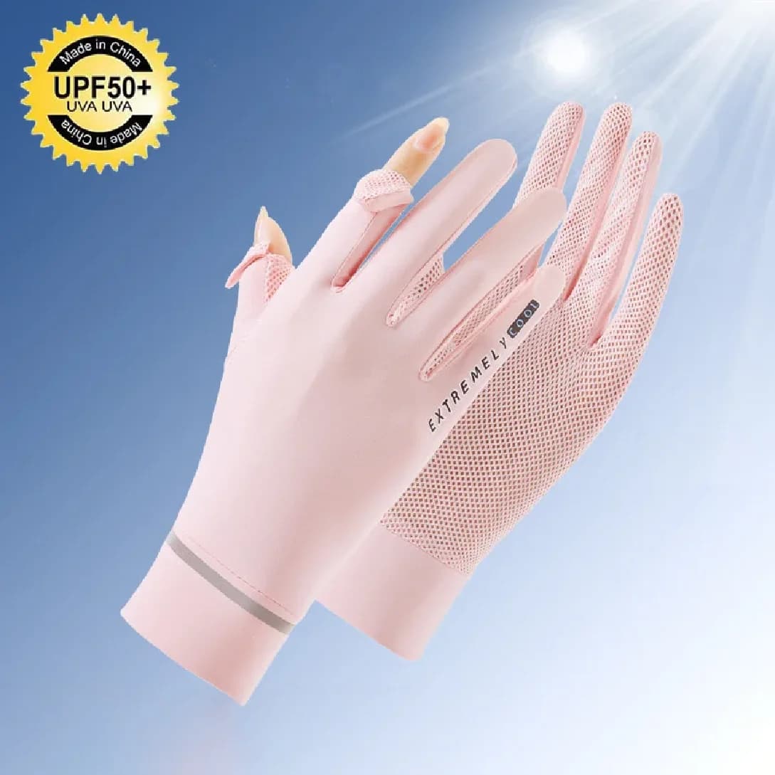 Women's Cycling Gloves, Solar Protection, Ice Silk, Touchscreen, Anti-slip, Breathable, for Travel, Shopping & Driving