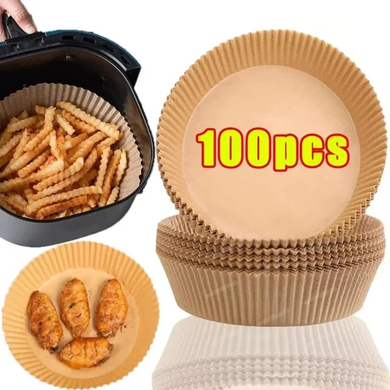 50/100/200 Pieces Disposable Oven Paper Air Fryer, Round Paper for Interior Coating Air Fryer, Kitchen Accessories