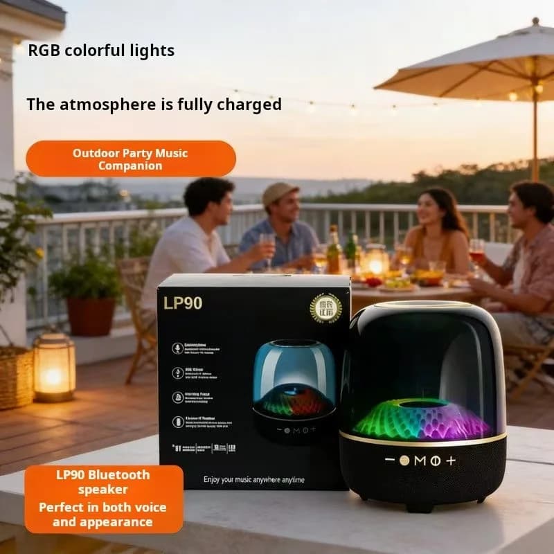 LP90 4a Generazione 120W Cassa Audio ad Alta Potenza con Bassi Profondi, Suono Surround 9D, Colonna Sonora Trasparente a Schermo Intero, Altoparlante Bluetooth TWS/TF