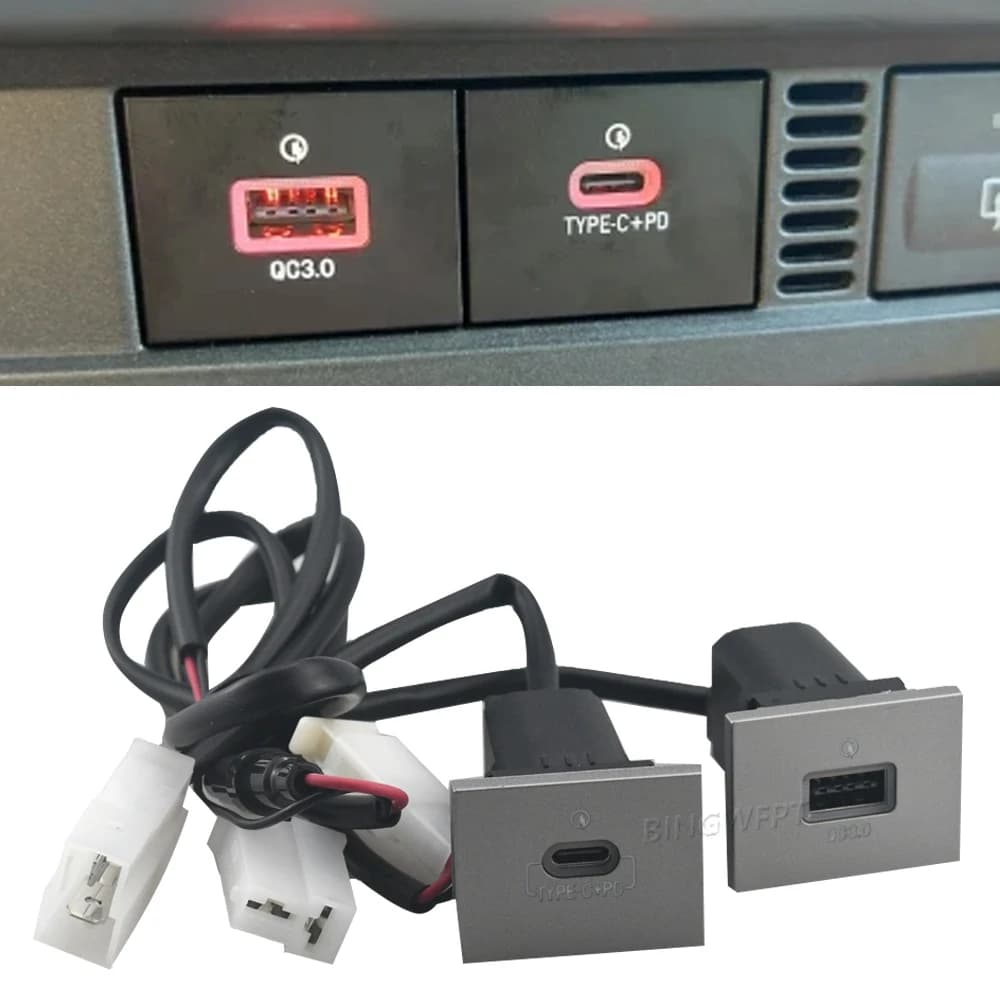For Ford Focus 2 mk2 2009 2010 2011 Car Electronic Accessories Charger USB Charger Charger Adapter Quick Charging QC3.0 Power Intake Switch