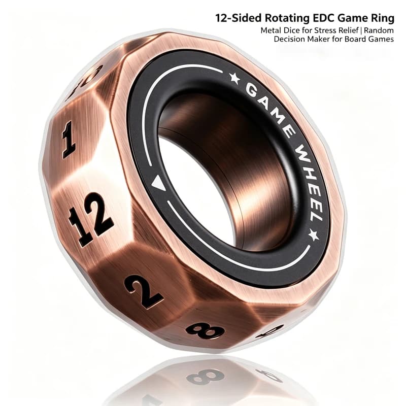 D12 Stress Relief Toy Fidget Spinner EDC Ring Finger Gyro - Portable Handheld Device for Pressure Relief Ideal Gift