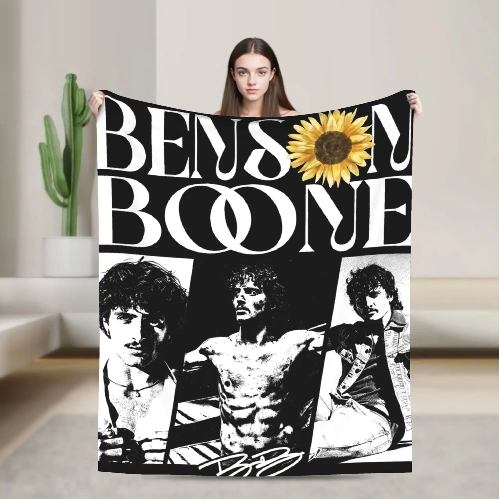 Benson Boones Coperta calda Coperta da tiro in peluche per bambini Divertente copriletto in flanella per soggiorno
