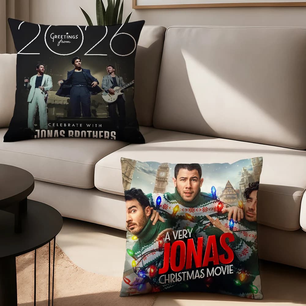 Band J-Jonas B-Brothers Federa Cuscini da ufficio adatti per divano, auto, camera da letto, fodera per cuscino decorativa