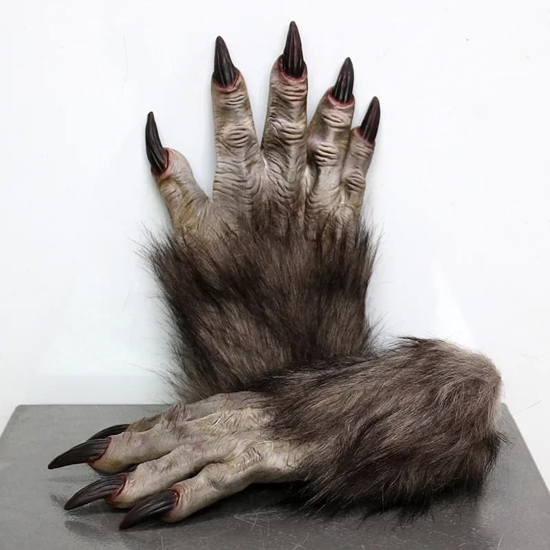 Guanti da lupo mannaro realistici Artiglio di lupo Costume cosplay animale Carnevale di Halloween Festa Festival Vestire Accessori Puntelli