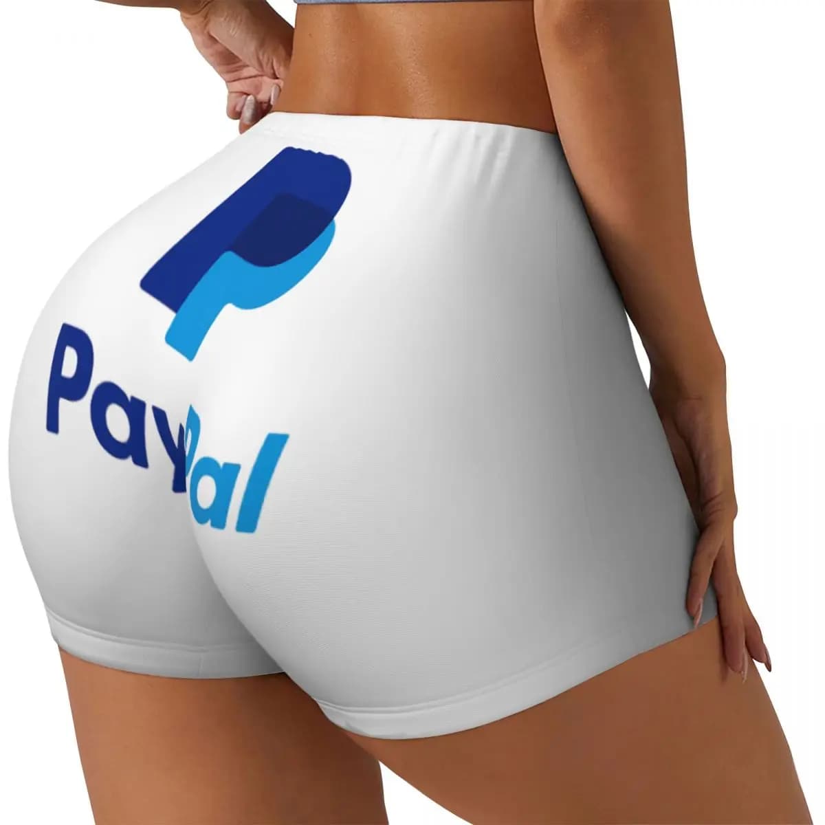 Running shorts for women's gym workout with custom Paypal logo Yoga shorts for athletic volleyball bikers