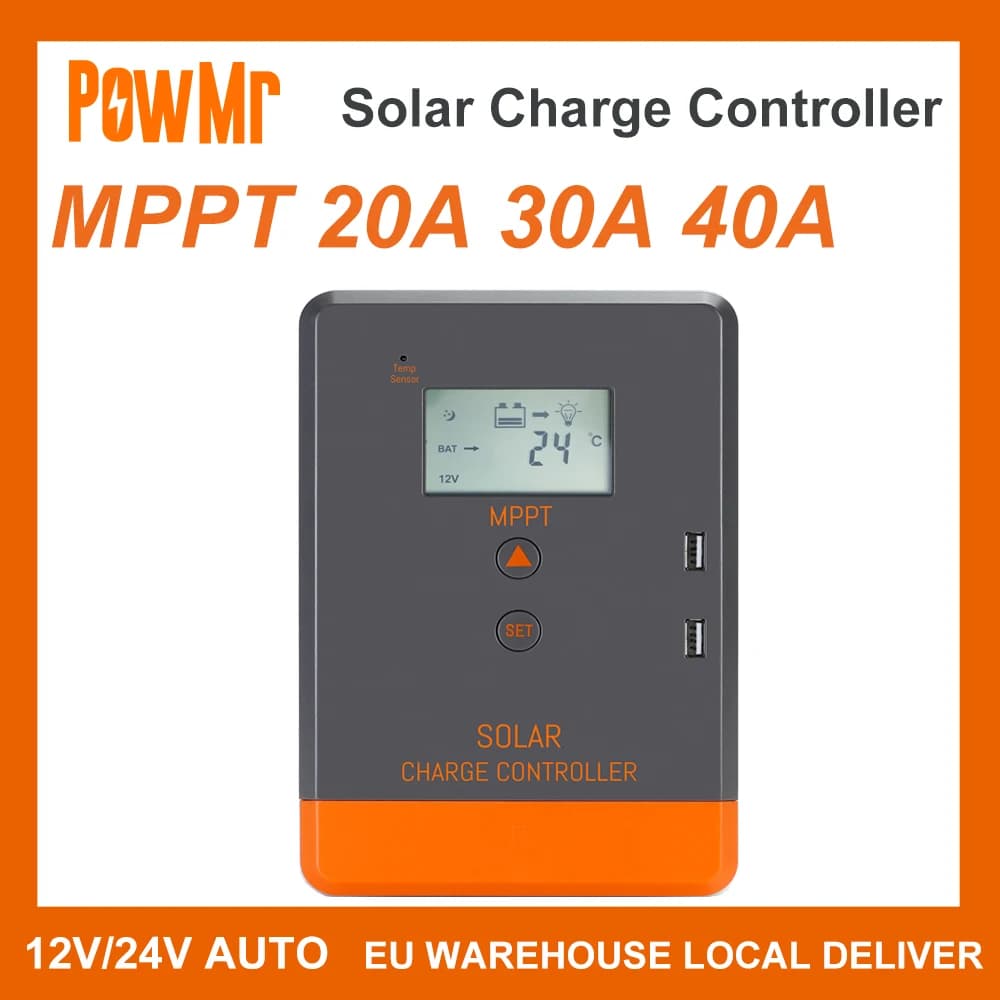 Regolatore di carica solare 20A 30A 40A MPPT 12V 24V Display LCD automatico regolatore solare adatto per batterie AGM Gel allagate e al litio