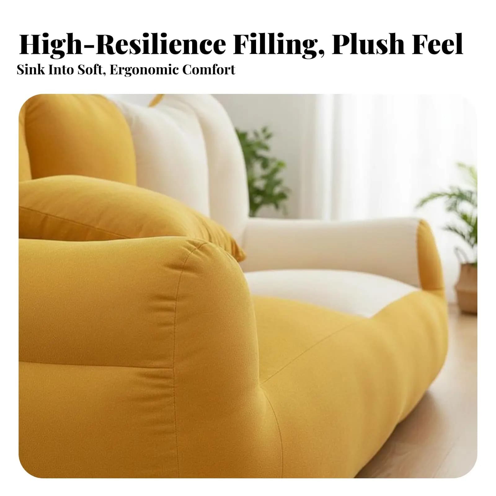 Divano a 2 Posti Senza Telaio, Comodo Sedile per Interni, Cuscini Ergonomici, Confortevole per Chi Vive in Appartamento