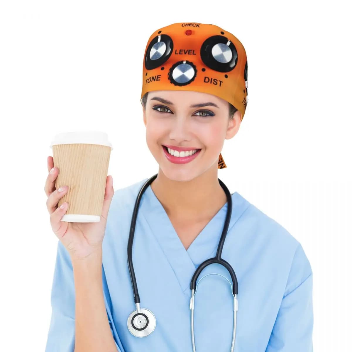 Boss DS-1 Distortion Scrub Hat Doctor Working Surgical Cap Men Women Adjustable Nursing Caps for Dentist