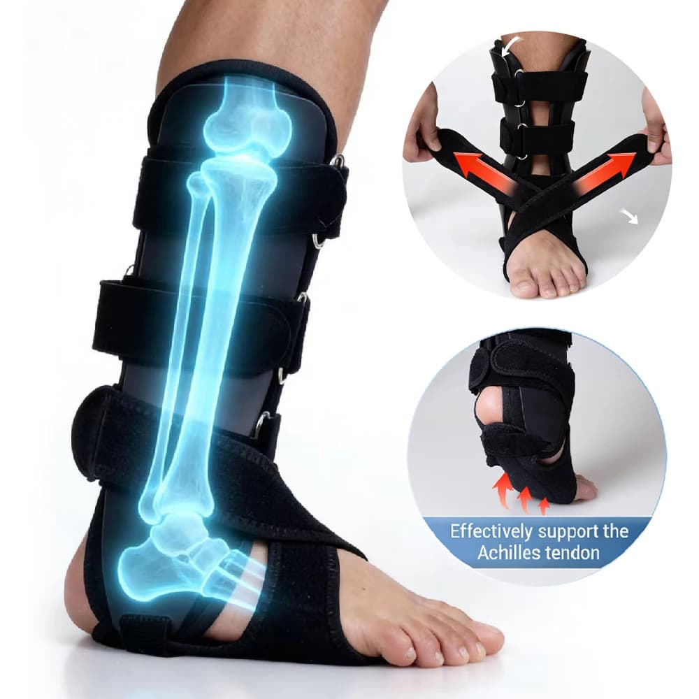 1Pcs Drop Foot Brace, Adjustable Ankle Support Brace, Lace Up Ankle Splint Stabilizer for Men and Women Walking, Foot Drop Heel