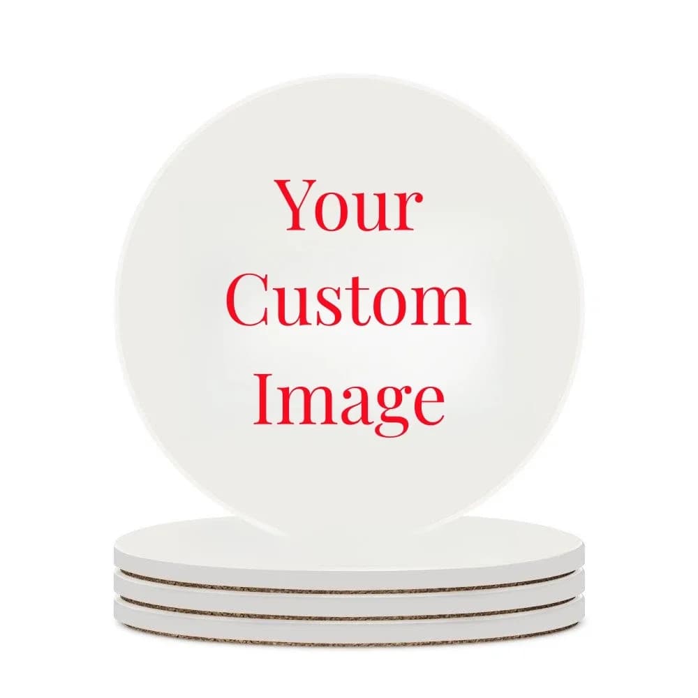 Sottobicchieri rotondi stampati personalizzati personalizzati in ceramica assorbente con supporto in sughero tappetino per tazza per decorazioni da tavolo per scrivania da cucina