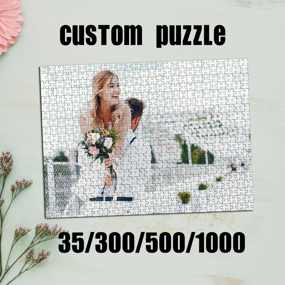 35/300/500/1000pcs Personalized Custom Photo Puzzle wedding photo Education Puzzle Toy wooden Puzzle