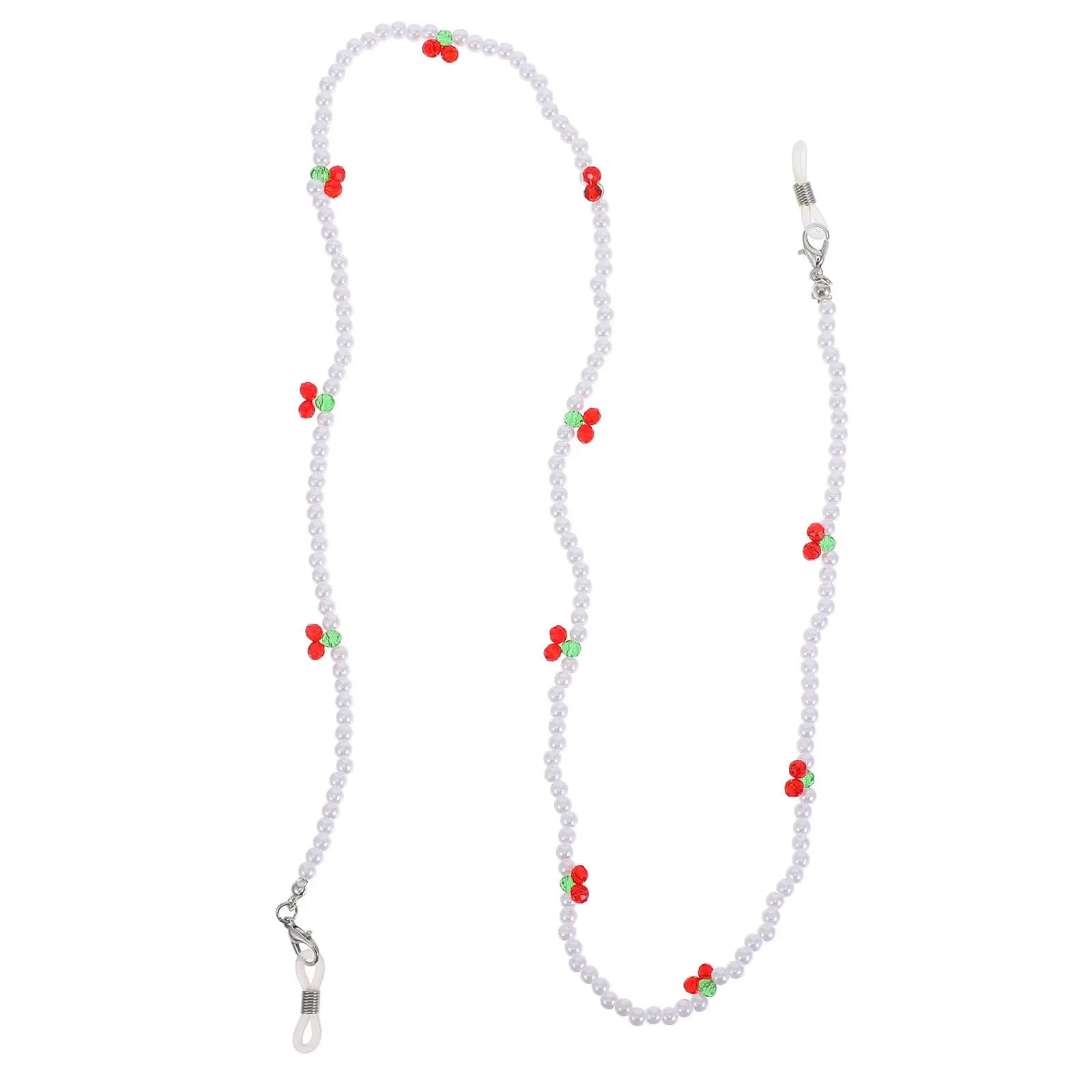 1 Pezzo Elegante Catena per Occhiali con Perline a Ciliegia, Funzionale Catena Decorativa per Mascherine Protettive