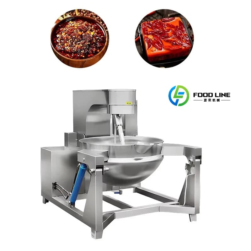 50 100 200 300 400 500 600 litri Fornello elettrico commerciale con riscaldamento Pentola Bollitore da cucina rivestito con miscelatore per alimenti personalizzato