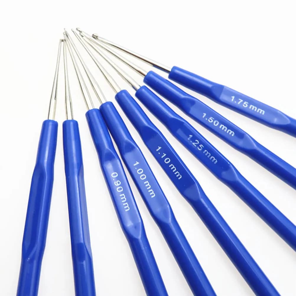 8Pcs Stainless Steel Crochet Needles Set Smooth Ergonomic Handles Reduces Hand Fatigue Ideal for DIY Knitting Weaving Creative