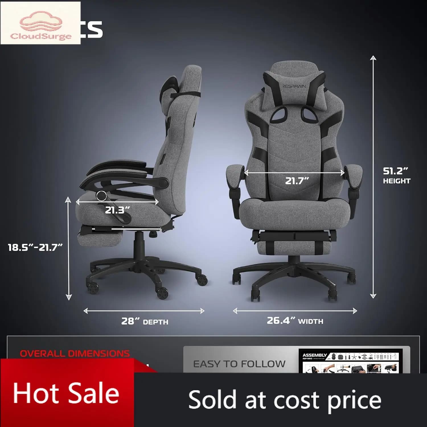 Sedia da Gaming Ergonomica Pro 110 con Poggiapiedi per Adulti - Comoda Poltrona Reclinabile da Ufficio e Gaming con Supporto Lombare