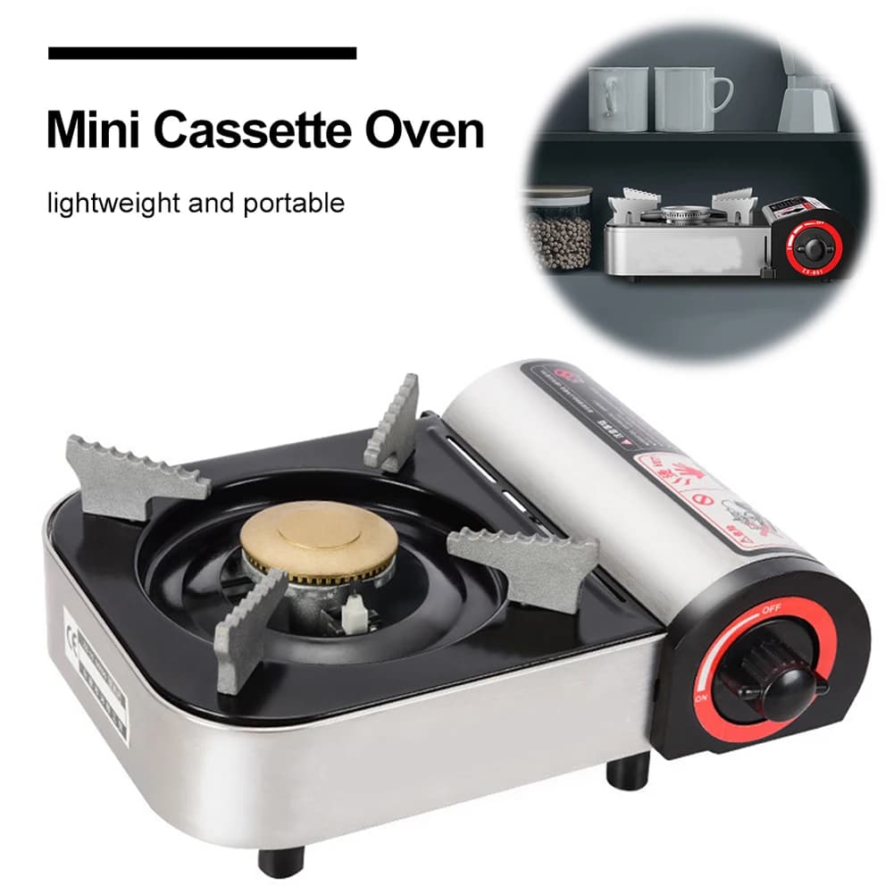 Portable gas cooker Adjustable butane camping stove Windproof box for indoor and outdoor kitchen