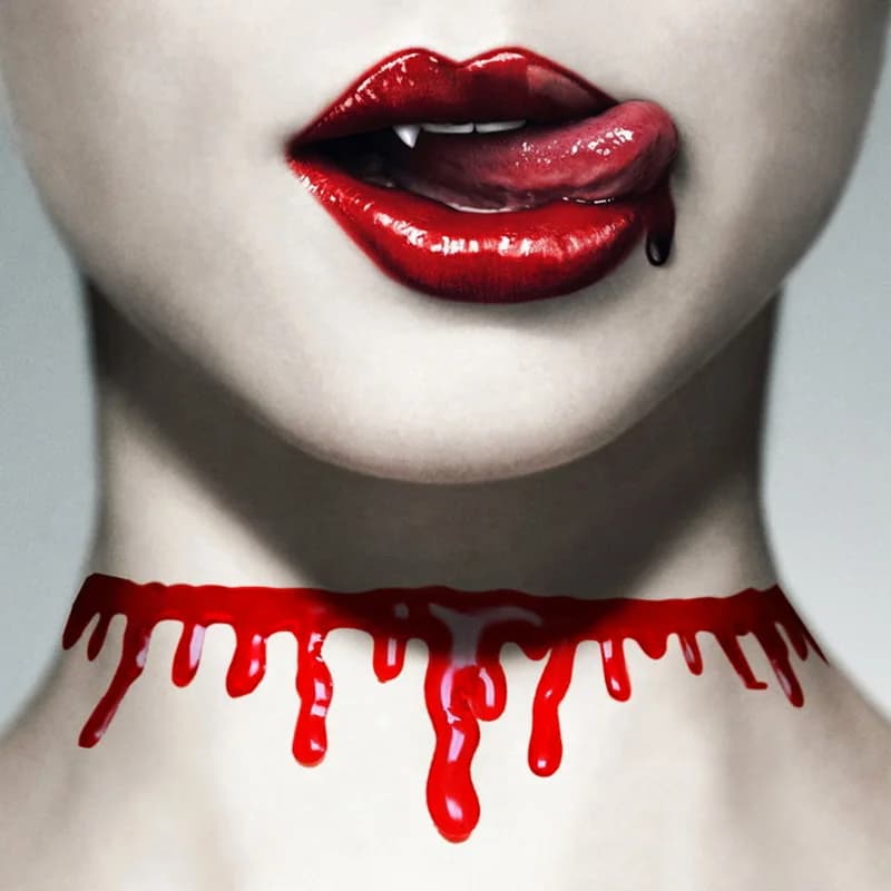 Horror Simulation Bloody Choker Necklace Terrible Red Blood Collar Necklace Horror Originality Halloween Funny Decoration