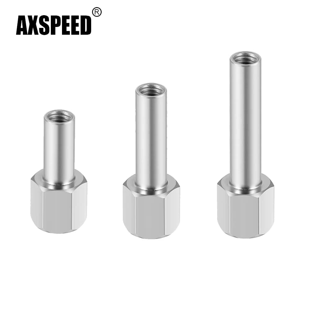 AXSPEED 4 pezzi dadi metallici mozzo ruota adattatore esagonale estensione 15mm/20mm/25mm per TRX-4 Axial SCX10 1/10 RC Car