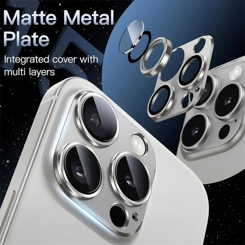 Protezione per obiettivo fotocamera in vetro per IPhone 14 16 17 Pro Max Plus 12 13 Mini per IPhone 17 14 Pro Accessori per copertura completa per obiettivo del telefono