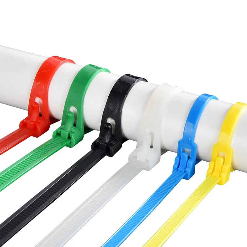 Rilasciabile fascetta filo cintura di corda nero bianco rosso giallo blu verde ripetuto 7.6*250 millimetri di plastica di nylon di sblocco cable tie 8 *