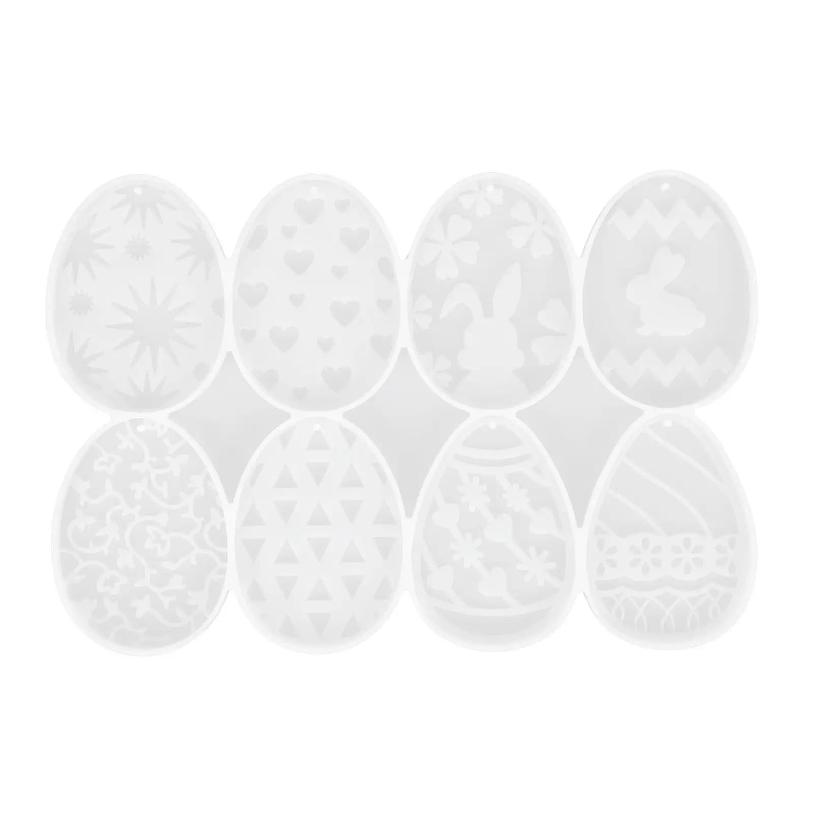 Stampo in Silicone per Portachiavi a Forma di Uovo di Pasqua, Vassoio per Creazioni Fai-da-Te, Decorazioni con Glitter, Fiori Secchi, Perline, Resina Epossidica, Sicuro per l'Artigianato
