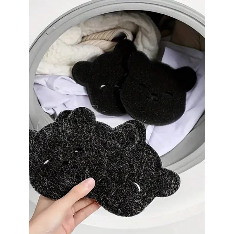 1/2 pezzi palla per bucato lavatrice raccogli pelucchi forma di orso rimozione peli di animali domestici vestiti riutilizzabili divano gatto pulizia dei peli del cane