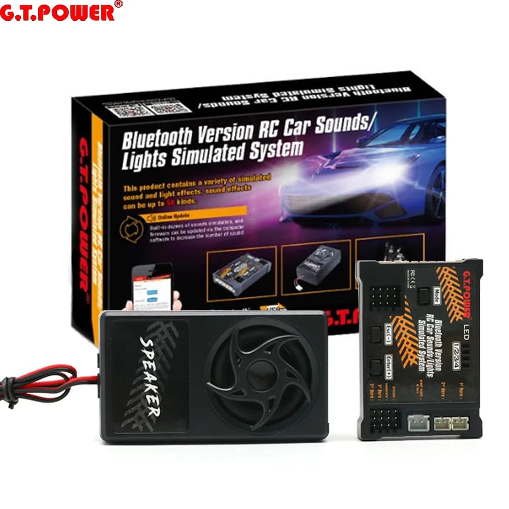 GTPower Versione Bluetooth Sistema simulato del suono del motore per auto RC / Sistema simulato di luci per auto RC Axial SCX 10 TRX4