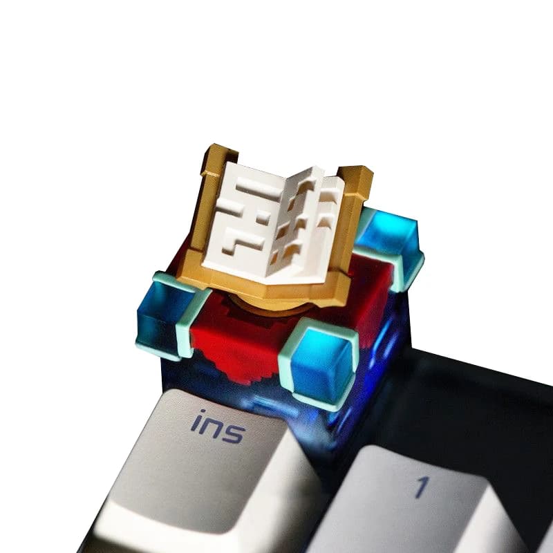 Copritasto artigianale stile blocco 3D con copritasti traslucidi con libro girevole per tastiere meccaniche MX Switch