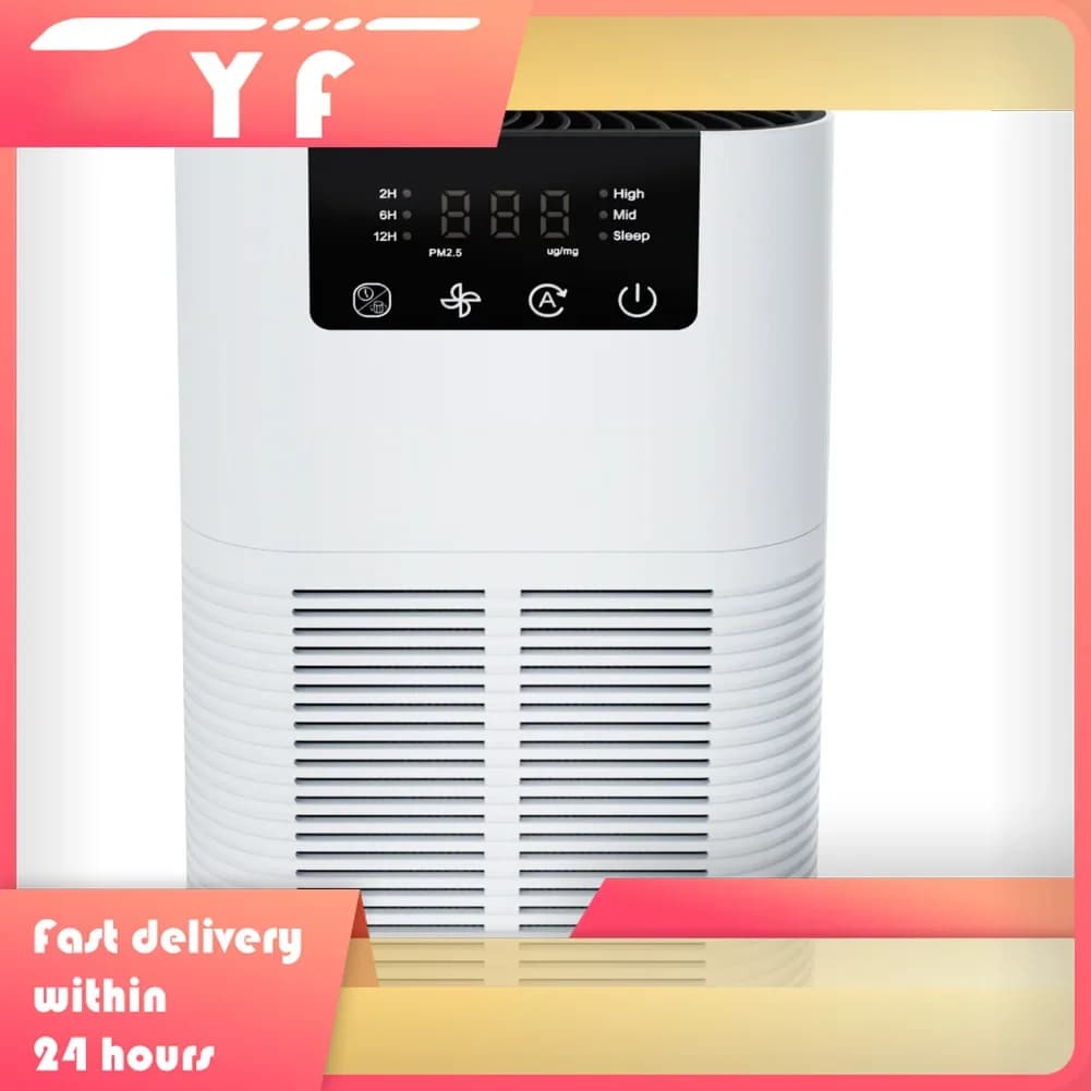 Purificatore d'aria per camera da letto con filtro composito a 3 strati 4 opzioni timer Purificatore d'aria portatile compatibile con purificatore d'aria a 3 velocità