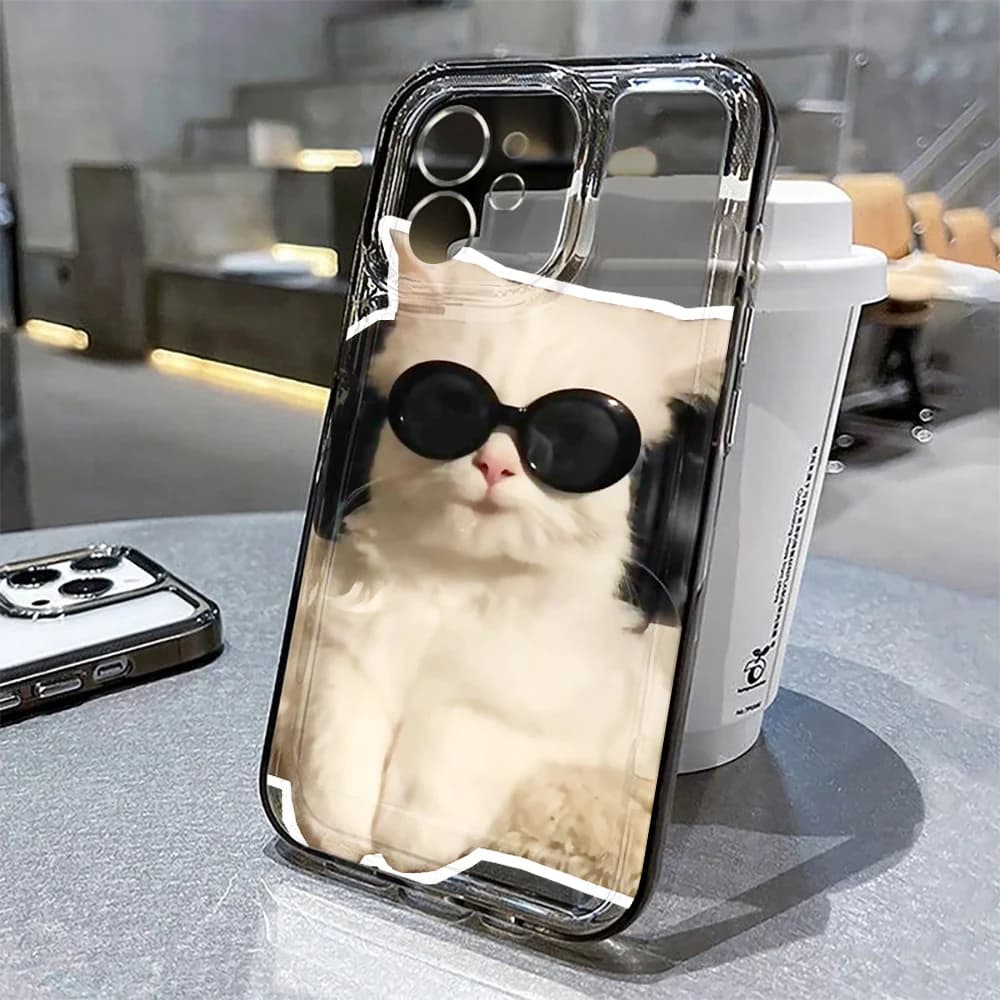 Lovely Cat Soft Phone Case For iPhone 14 Pro Case iPhone 12 13 15 11 Pro Max X XR XS 7 8 15 Plus SE 2020 SE3 Cartoon Cute Cover