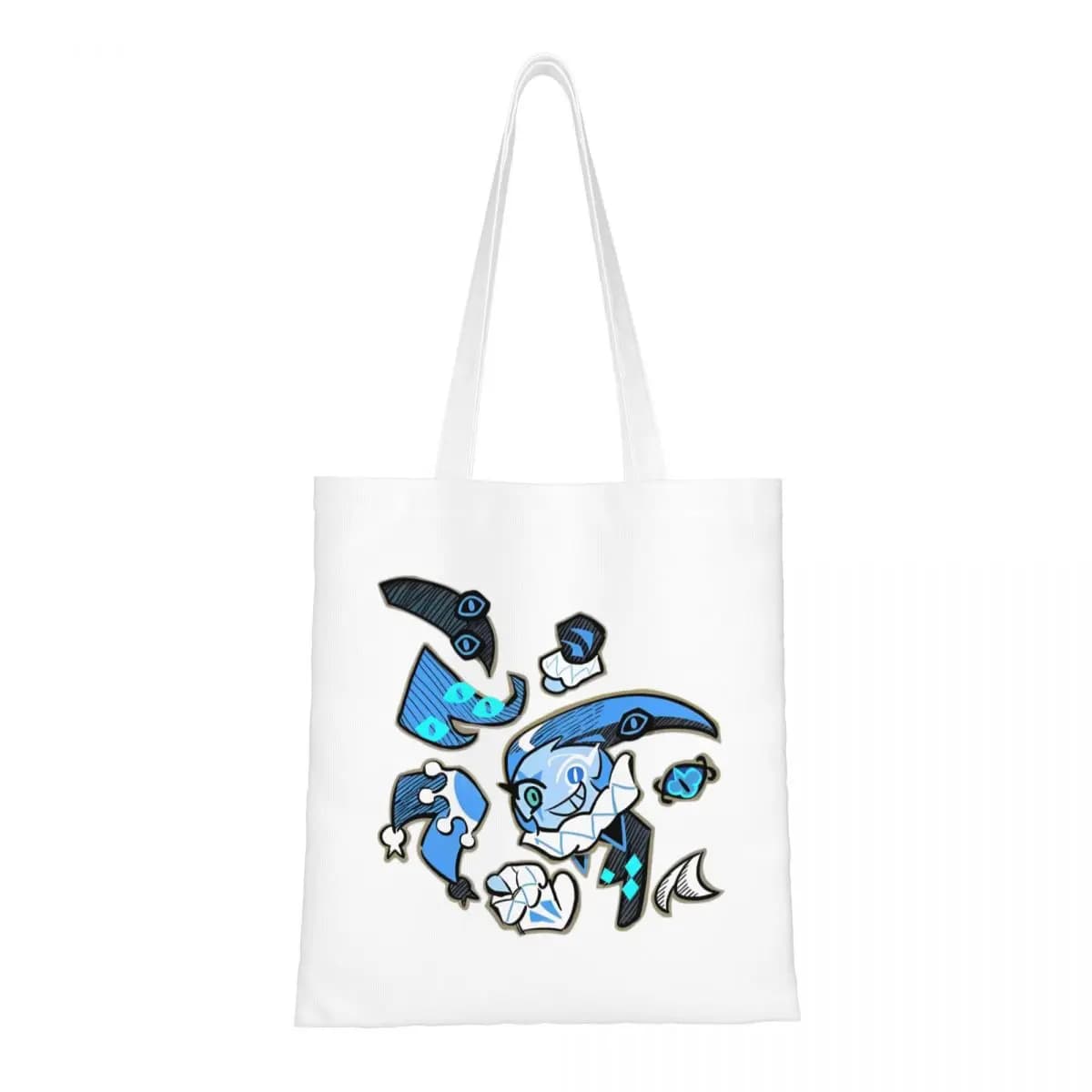 Borse tote per biscotti al latte Shadow Borsa da donna Borsa a tracolla pieghevole per college Cookie Run Kingdom Borsa per la spesa stampata