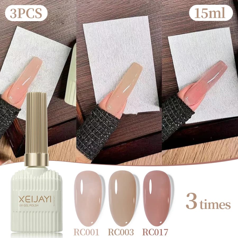 XEIJAYI 3 pz 15 ML Smalto Rosa UV/LED Soak Off Gel Smalto Per Unghie Artistiche FAI DA TE Salone Casa Regalo di Festa Per Le Donne