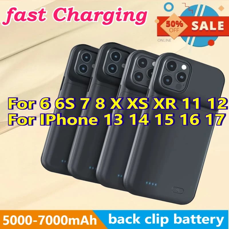Nuova Custodia Batteria Esterna per Ricarica Telefono Compatibile con iPhone 17 16 15 14 13 12 11 - Disponibile Ora