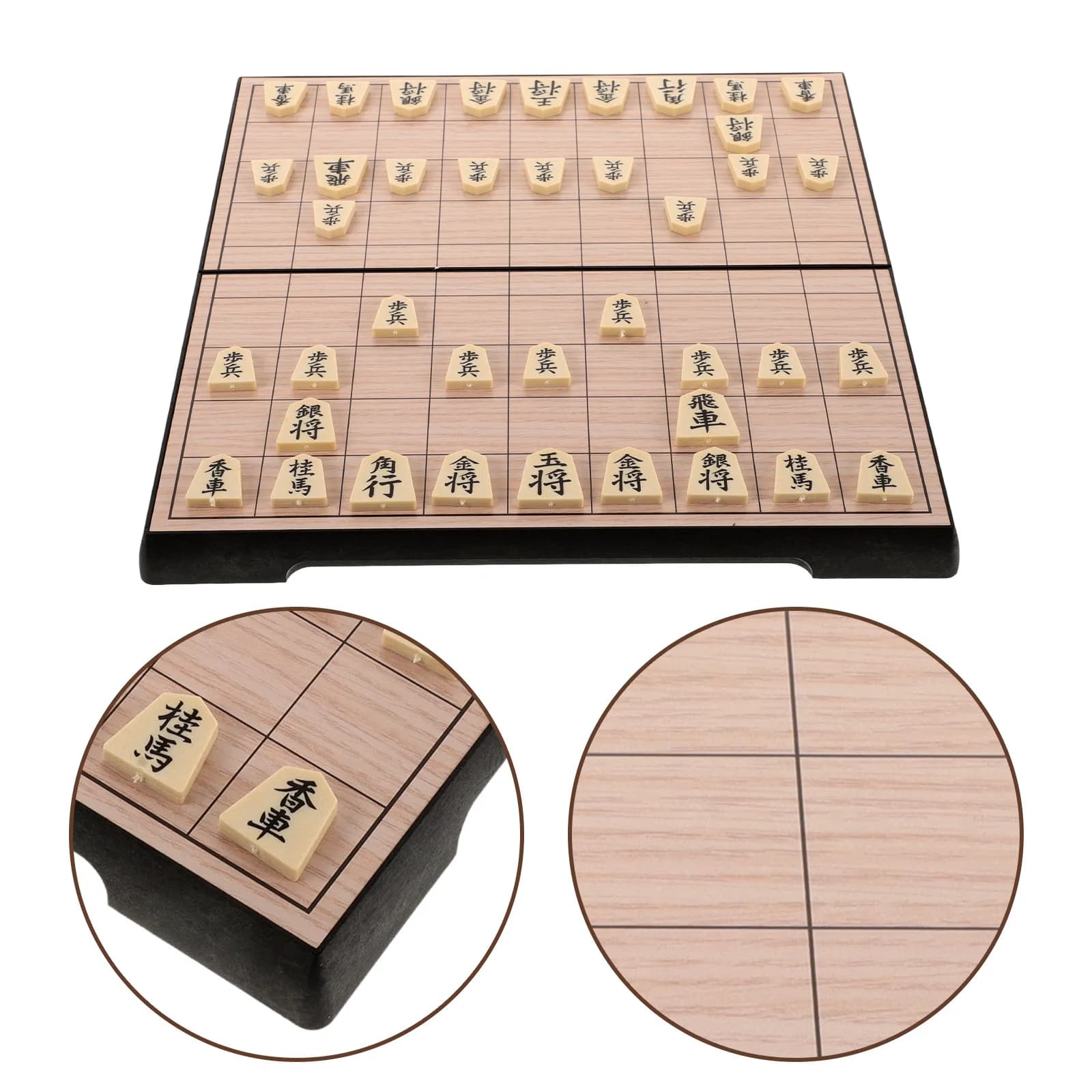 Set Tradizionale Giapponese di Scacchi con Scacchiera Pieghevole in Legno e Pezzi Magnetici, Gioco da Viaggio per Adulti e Bambini, Novità 2025