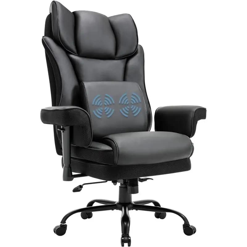 Sedia da ufficio ergonomica con schienale alto, sedia da scrivania a dondolo da 400 libbre con braccioli regolabili e supporto lombare per massaggi, altezza