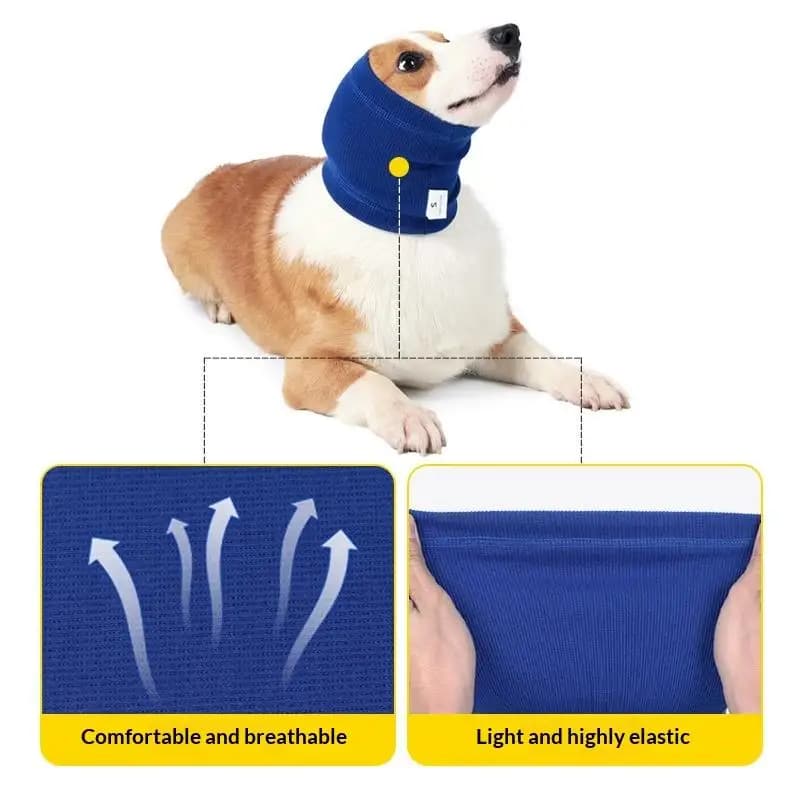 Toelettatura del cane Paraorecchie Fascia calda Copri orecchie Collo Cappello Cancellazione del rumore Insonorizzata Ansia Bagno per animali Manicotto silenzioso e asciutto Forniture per cani