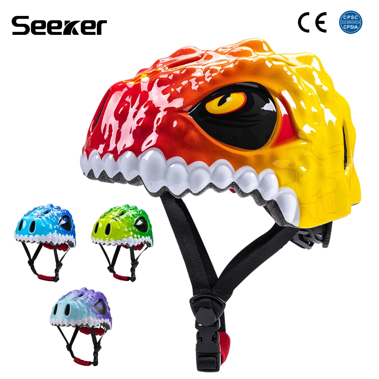 UMUSEEKER Dinosaur Shaped Children's Horse Riding Helmet, Bicycle Safety Helmet, Pedalless Bike Protective Helmet and Children's Scooter