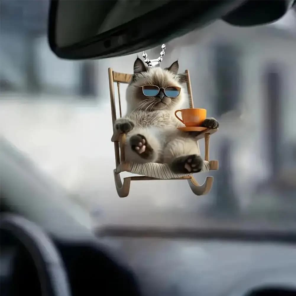 Ciondolo per Auto in Acrilico 2D, Decorazione Universale per Specchietto Retrovisore, Ornamento Pendente per Cani/Gatti, Giocattolo Regalo